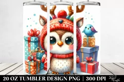 Cute Winter Owl with Christmas Accessories PNG Product Image 2
