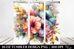 colorful abstract bouquet with gold foil | 20 oz Tumbler Product Image 2