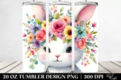 Pastel Rabbit with Flower Crown 20 Oz Tumbler Product Image 2