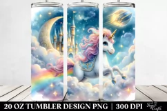 cute baby unicorn riding comet | 20 oz Tumbler Product Image 2
