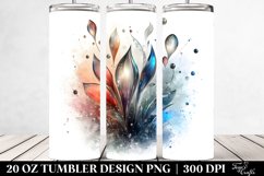 Abstract Shiny Snowdrop Watercolor Splash Tumbler Product Image 2