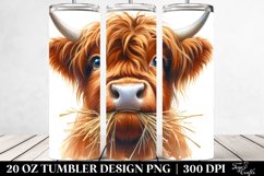 cute highland cow portrait | 20 oz Tumbler Product Image 2