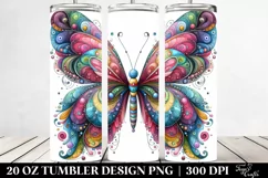 Colorful Whimsical Butterfly White 20 oz Tumbler Product Image 2