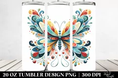 Colorful Whimsical Butterfly White 20 oz Tumbler Product Image 2