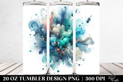 Colorful Cyan Watercolor Splash | 20 Oz Tumbler Product Image 2