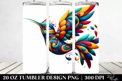 Colorful Vibrant Bird White 20 oz Tumbler Product Image 2