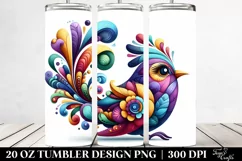 Whimsical Flowers,Baby Macaw | 20 Oz Tumbler Product Image 2