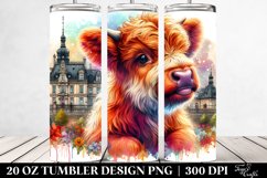 Colorful Baby Highland Cow Polish Palace. 20 oz Tumbler Product Image 2