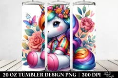 Cute Sitting Unicorn | 20 oz Tumbler Product Image 2
