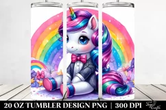 Cute Sitting Unicorn | 20 oz Tumbler Product Image 2