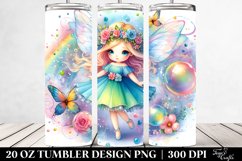 colorful cute fairy twirling in a bubble | 20 oz Tumbler Product Image 2