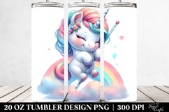 Colorful Pastel Baby Unicorn Pole. 20 oz Tumbler Design Product Image 2