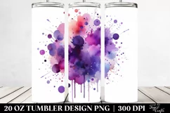 Colorful Black Watercolor Background | 20 oz Tumbler Product Image 2