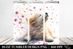 20 Oz Tumbler Sublimation | Tumbling Dog with Spring Petals Product Image 2