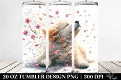 20 Oz Tumbler Sublimation | Tumbling Dog with Spring Petals Product Image 2