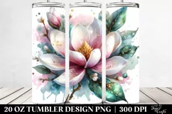 20 Oz Tumbler Sublimation | Glossy Magnolia with Golden Product Image 2