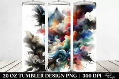 colorful black watercolor background | 20 oz Tumbler Product Image 2