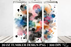 Colorful Black Watercolor Background | 20 oz Tumbler Product Image 2