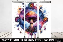 Vibrant Magical Mushroom Clipart, Transparent 20 Oz Tumbler Product Image 2
