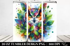 Abstract Vibrant Owl Plant Leaves Splashes. 20 oz Tumbler Product Image 2