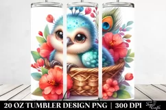 Colorful Smiling Baby Peacock | 20 Oz Tumbler Product Image 2