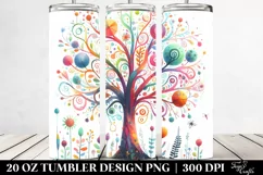 Colorful Watercolor Whimsical Tree | 20 Oz Tumbler Product Image 2