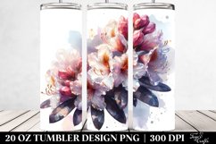 20 Oz Tumbler Sublimation | Shiny Rhododendron with Golden Product Image 2
