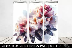 20 Oz Tumbler Sublimation | Shiny Rhododendron with Golden Product Image 2