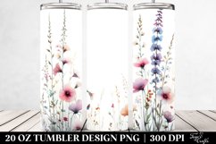 Centered Watercolor Wild Flowers | 20 oz Tumbler Product Image 2