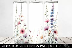 Centered Watercolor Wild Flowers | 20 oz Tumbler Product Image 2