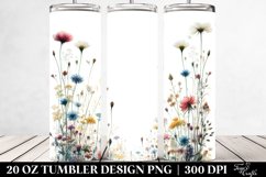 Centered Watercolor Wild Flowers | 20 oz Tumbler Product Image 2
