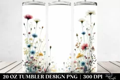 Centered Watercolor Wild Flowers | 20 oz Tumbler Product Image 2