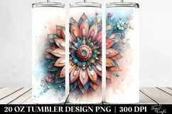 Flower Crown Hippo, Transparent 20 Oz Tumbler Product Image 2