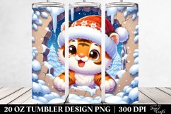 Cute Baby Tiger Exiting Ice, Clipart 20 Oz Tumbler Product Image 2