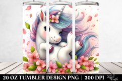 Watercolor Pastel Cute Unicorn Tumbling | 20 oz Tumbler Product Image 2