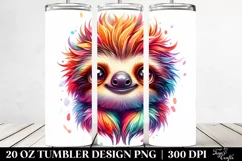 Layered Cute Baby Sloth Crazy Eyes Tumbler Product Image 2