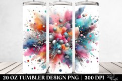 colorful watercolor particles with foil | 20 oz Tumbler Product Image 2
