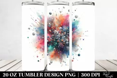 Colorful Watercolor Particles with Foil | 20 oz Tumbler Product Image 2