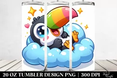 Colorful Baby Toucan Napping on a Cloud | 20 Oz Tumbler Product Image 2