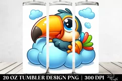 Colorful Baby Toucan Napping on a Cloud | 20 Oz Tumbler Product Image 2