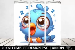 Colorful Baby Pigeon Sleeping with Big Eyes | 20 Oz Tumbler Product Image 2
