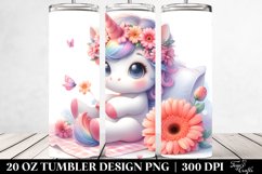 Baby Unicorn with Gerbera | 20 Oz Tumbler Product Image 2
