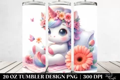 Baby Unicorn with Gerbera | 20 Oz Tumbler Product Image 2