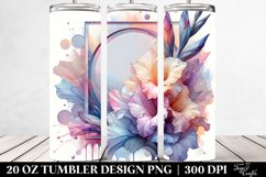 Abstract Shiny Gladiolus Frame,Watercolor Splash 20 Oz Product Image 2