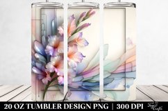 Abstract Shiny Gladiolus Frame,Watercolor Splash 20 Oz Product Image 2