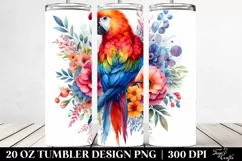 Colorful Parrot Floral | 20 Oz Tumbler Product Image 2