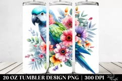 Colorful Parrot Floral | 20 Oz Tumbler Product Image 2