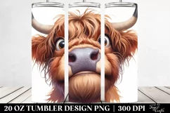 Expressive Highland Cow Portrait | 20 oz Tumbler Product Image 2