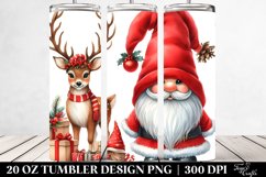 Watercolor Gnomes with Deer in Winter, High-Res 20 Oz Product Image 2