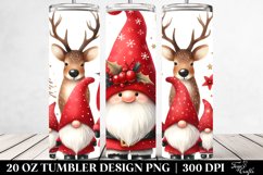 Watercolor Gnomes with Deer in Winter, High-Res 20 Oz Product Image 2